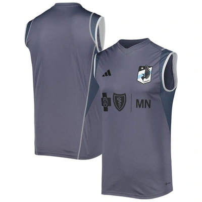 Shop Adidas Originals Adidas Gray Minnesota United Fc 2023 On-field Sleeveless Training Jersey