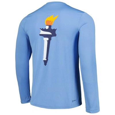 Shop Adidas Originals Adidas Sky Blue New York City Fc Jersey Hook Aeroready Long Sleeve T-shirt In Light Blue