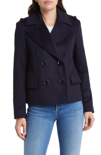 Shop Sam Edelman Wool Blend Peacoat In Navy