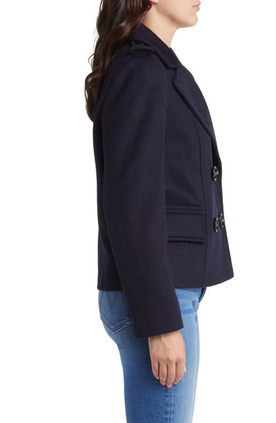 Shop Sam Edelman Wool Blend Peacoat In Navy