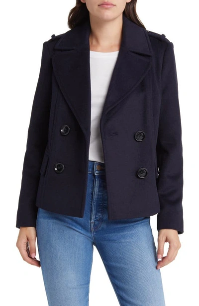 Shop Sam Edelman Wool Blend Peacoat In Navy