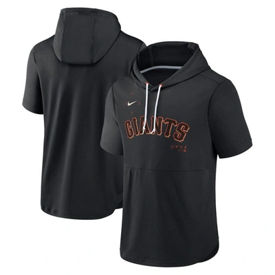 Shop Nike Black San Francisco Giants Springer Short Sleeve Team Pullover Hoodie