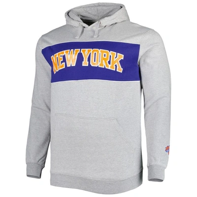 Shop Fanatics Branded Heather Gray New York Knicks Big & Tall Wordmark Pullover Hoodie