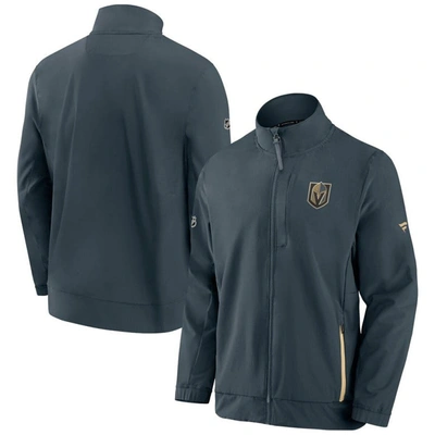 Shop Fanatics Branded Gray Vegas Golden Knights Authentic Pro Rink Coaches Full-zip Jacket