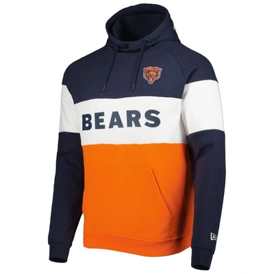Shop New Era Orange Chicago Bears Colorblock Current Pullover Hoodie