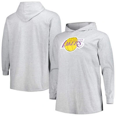 Shop Fanatics Branded Heather Gray Los Angeles Lakers Big & Tall Pullover Hoodie