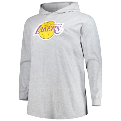 Shop Fanatics Branded Heather Gray Los Angeles Lakers Big & Tall Pullover Hoodie