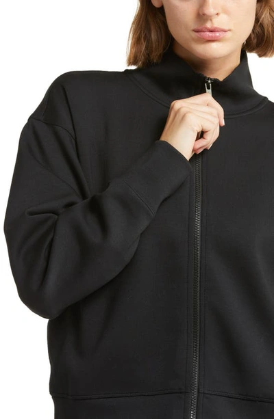 Shop Zella Luxe Scuba Stand Collar Jacket In Black