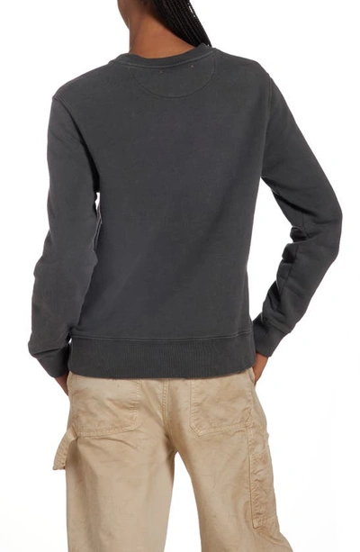 Golden Goose Athena Crystal Embellished Distressed Cotton Sweatshirt In Anthracite
