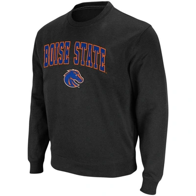 Shop Colosseum Black Boise State Broncos Arch & Logo Tackle Twill Pullover Sweatshirt