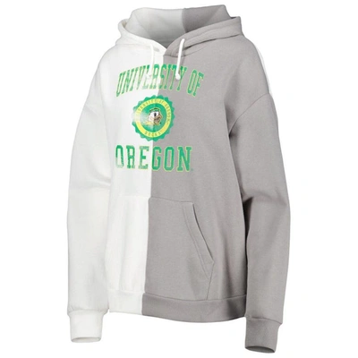 Shop Gameday Couture Gray/white Oregon Ducks Split Pullover Hoodie