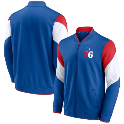 Shop Fanatics Branded Royal Philadelphia 76ers League Best Performance Full-zip Jacket