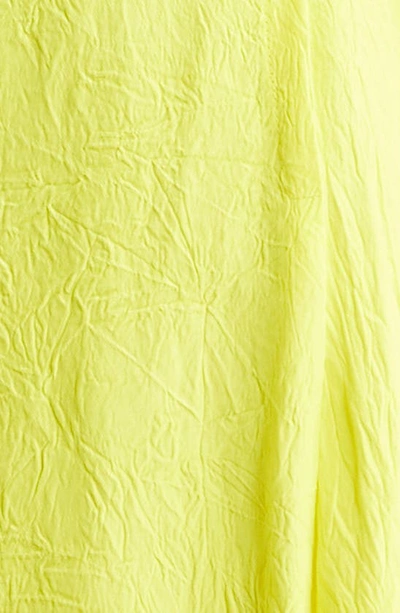 Shop Proenza Schouler Long Sleeve Crushed Matte Satin Shirtdress In 700 Yellow