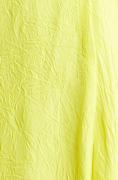 Proenza Schouler Button-hem Crushed Matte Satin Midi Shirtdress In 700 Yellow
