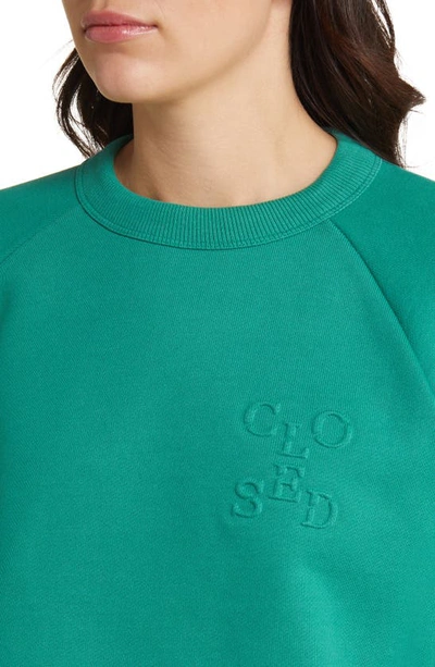 Shop Closed Crewneck Organic Cotton Sweatshirt In New Green