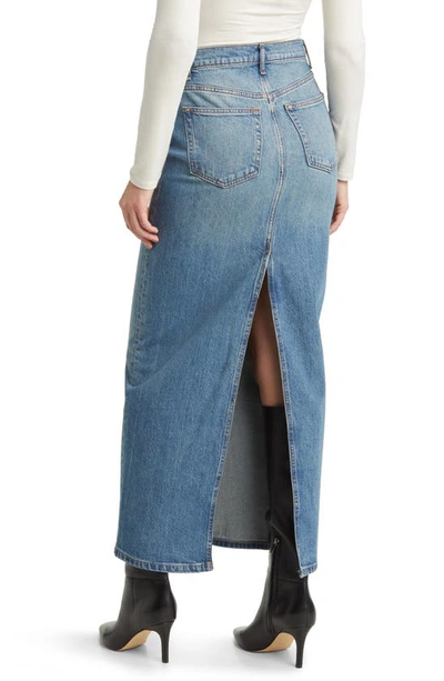 Shop Reformation Daria High Waist Denim Maxi Skirt In Merritt
