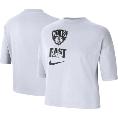 Shop Nike White Brooklyn Nets Essential Boxy T-shirt