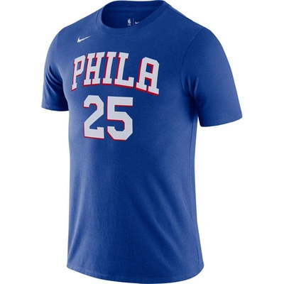 Shop Nike Ben Simmons Royal Philadelphia 76ers Diamond Icon Name & Number T-shirt