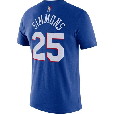 Shop Nike Ben Simmons Royal Philadelphia 76ers Diamond Icon Name & Number T-shirt
