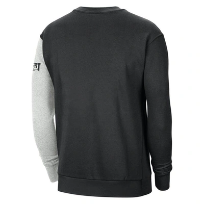 Shop Nike Black/heather Gray Golden State Warriors Courtside Versus Force & Flight Pullover Sweatshirt