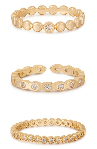 Shop Ettika Set Of 3 Stacking Rings In Gold