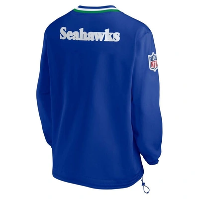 Shop Nike Royal Seattle Seahawks Throwback V-neck Pullover Windbreaker