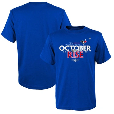 Shop Fanatics Youth  Branded Royal Toronto Blue Jays 2022 Postseason Locker Room T-shirt