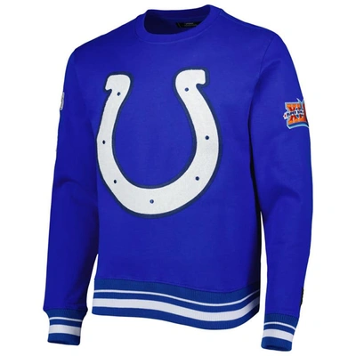 Pro Standard Royal Indianapolis Colts Mash Up Pullover Sweatshirt In Royal