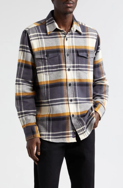 Shop Noah Heavyweight Plaid Flannel Button-up Shirt In Natural/ Brown/ Black/ Rust