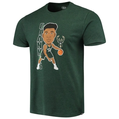 Shop 47 ' Giannis Antetokounmpo Heathered Hunter Green Milwaukee Bucks Bobblehead T-shirt