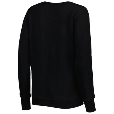 Shop Cuce Black New England Patriots Sequin Logo V-neck Pullover Sweatshirt