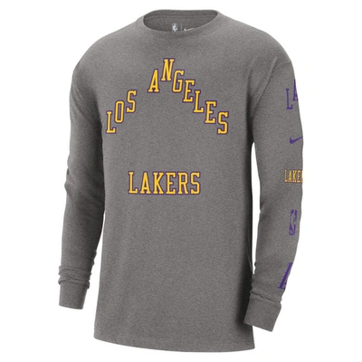 Shop Nike Charcoal Los Angeles Lakers 2023/24 City Edition Max90 Expressive Long Sleeve T-shirt