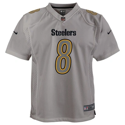Shop Nike Youth  Kenny Pickett Gray Pittsburgh Steelers Atmosphere Game Jersey