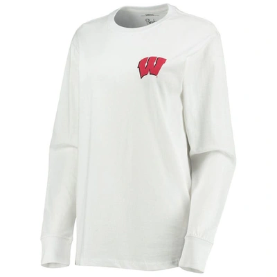 Shop Pressbox White Wisconsin Badgers Traditions Pennant Long Sleeve T-shirt