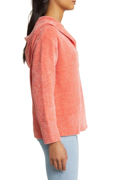Shop Tommy Bahama Island Luna Chenille Hoodie In Pure Coral