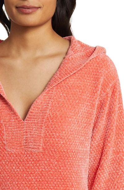Shop Tommy Bahama Island Luna Chenille Hoodie In Pure Coral