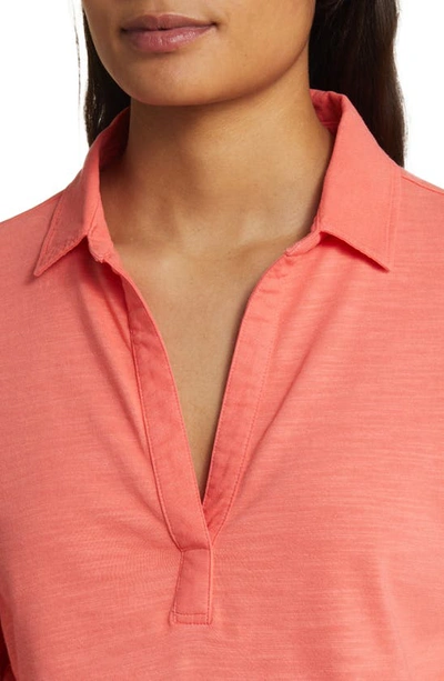 Shop Tommy Bahama Ashby Isles Cotton Jersey Popover Top In Pure Coral