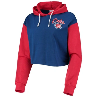 Shop Foco Royal/red Chicago Cubs Color-block Pullover Hoodie & Shorts Lounge Set