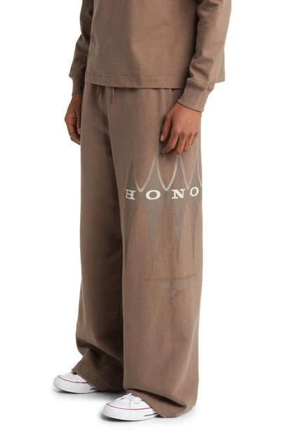 Shop Honor The Gift Baggy Cotton Drawstring Sweatpants In Brown Grey
