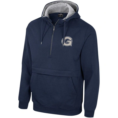 Colosseum Navy Georgetown Hoyas Team Half-zip Pullover Hoodie In Navy
