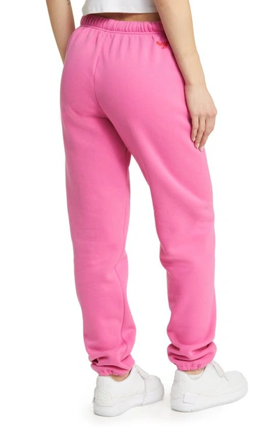 Shop The Mayfair Group Empathy Always Embroidered Fleece Sweatpants In Pink