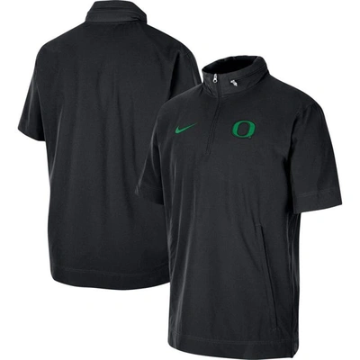 Shop Nike Black Oregon Ducks Coaches Half-zip Short Sleeve Jacket