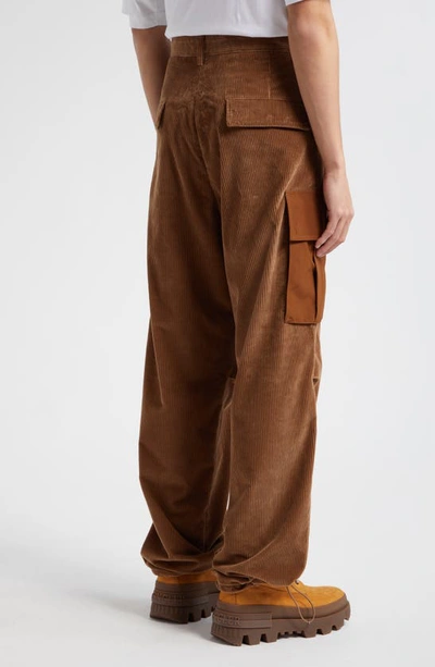 Shop Moncler Corduroy Cargo Pants In Cocoa Brown