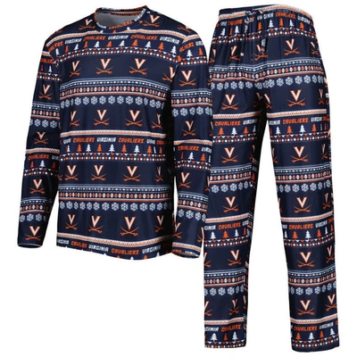 Shop Concepts Sport Navy Virginia Cavaliers Swivel Long Sleeve T-shirt & Pants Sleep Set