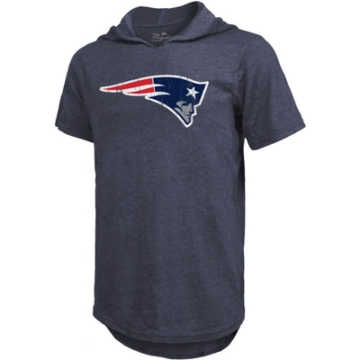 Shop Majestic Threads Mac Jones Navy New England Patriots Player Name & Number Tri-blend Hoodie T-shirt