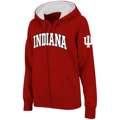Shop Colosseum Stadium Athletic Crimson Indiana Hoosiers Arched Name Full-zip Hoodie In Cardinal