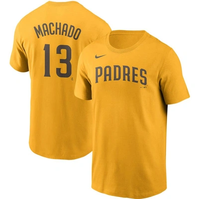 Shop Nike Manny Machado Gold San Diego Padres Name & Number T-shirt