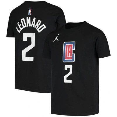 Shop Jordan Brand Youth  Kawhi Leonard Black La Clippers Statement Edition Name & Number T-shirt