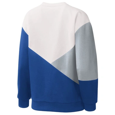 Shop Starter White/royal Los Angeles Dodgers Shutout Pullover Sweatshirt