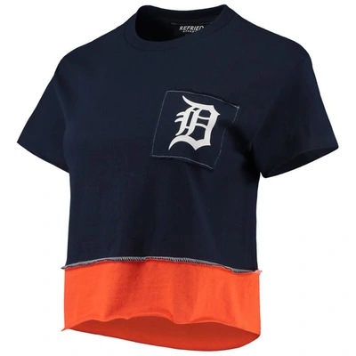 Shop Refried Apparel Navy Detroit Tigers Cropped T-shirt
